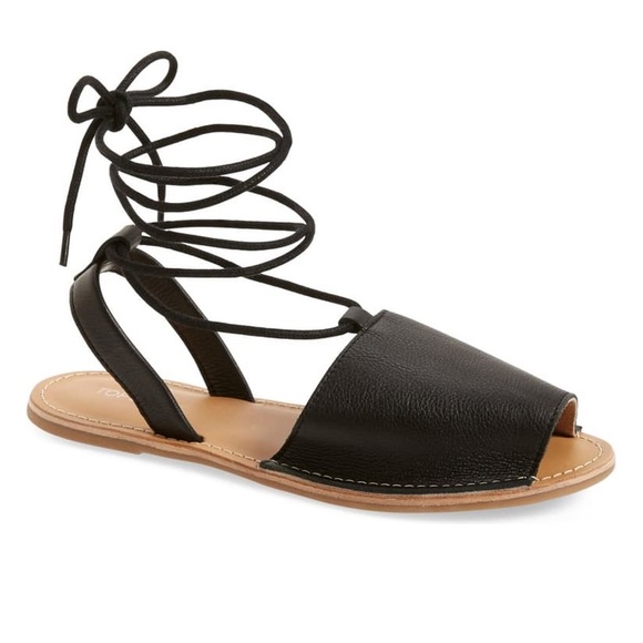 SOLD TOPSHOP Black Lace Up Boho Summer Leather - Picture 5 of 5
